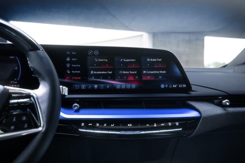 The 2026 OPTIQ-V Display Screen Displaying the V-Mode Settings | Orr Cadillac Fort Smith in Fort Smith AR
